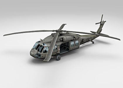 Modern Helicopter Black Hawk Helicopter 3d model