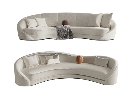 Modern Multiplayer Sofa Cream Shaped Sofa 3d model