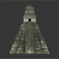 Ancient Pyramid Structure With Stepped Levels And Stone Temple Architecture