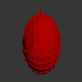 Red Egg Shaped Household Decorative Accessory With Spider Web Texture And Loop Handle On Top