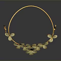 Elegant Gold Flower Design Jewelry Set With Necklace And Earrings