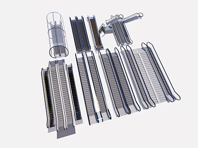 escalator elevator escalator mall elevator 3d model
