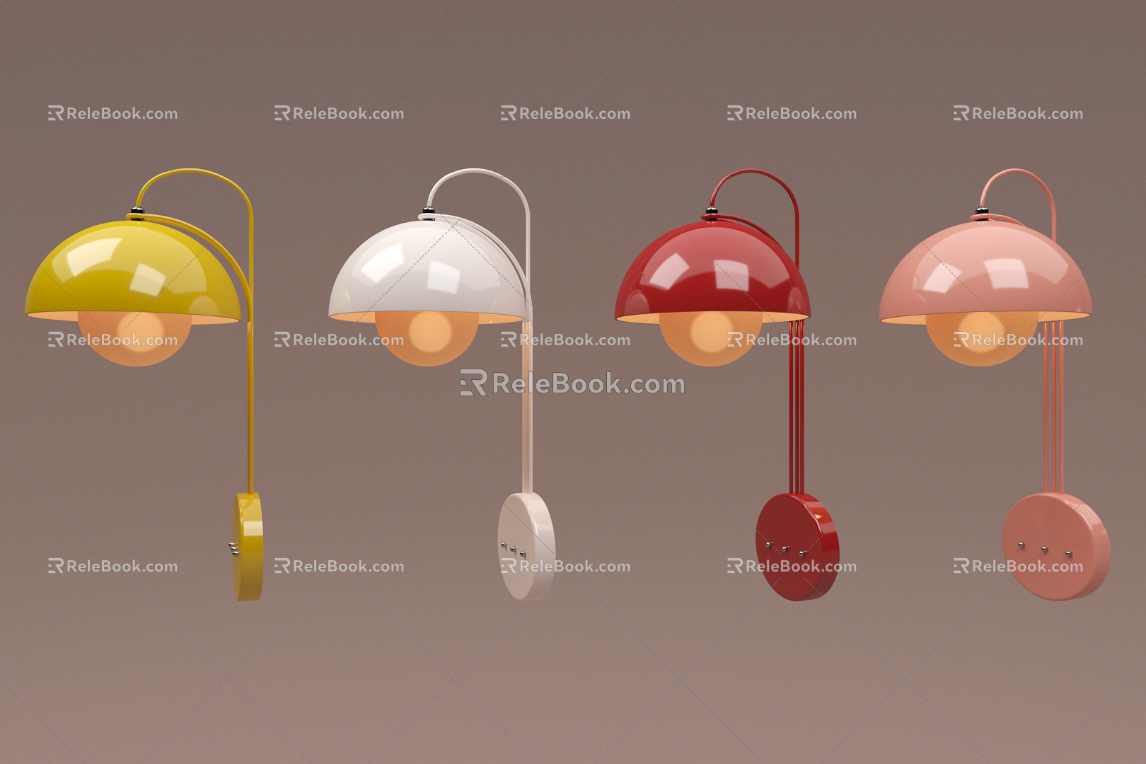 Flower bud wall lamp 3d model