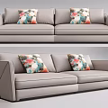 Modern double sofa three-seat sofa 3d model