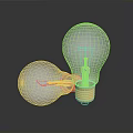 Transparent Light Bulbs Electronic Appliances With Golden Base And Clear Glass Design