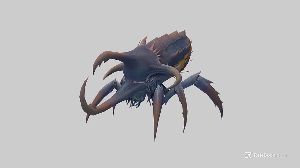 Mythical Fantasy Monster With Spiked Carapace Multiple Clawed Appendages And Sharp Limbs 3d model 