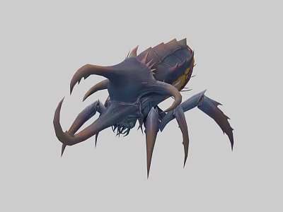 Mythical Fantasy Monster With Spiked Carapace Multiple Clawed Appendages And Sharp Limbs 3d model