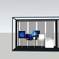 Modern Electronic Display Showcase With Multiple Screens And Digital Devices 3d model
