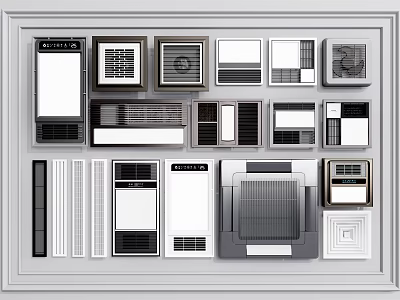 Various Modern Vent Grille Panels With Different Shapes And Designs For Home 3d model