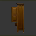 Wooden Entryway Side Cabinet With Open Door Multiple Drawers And Storage Space