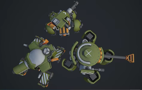 Mechanized tank small tank armored cartoon tank PBR Q version tank reconnaissance tank 3d model