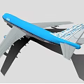 Blue KLM Passenger Airplane Exterior Design With Tail Details And Wings