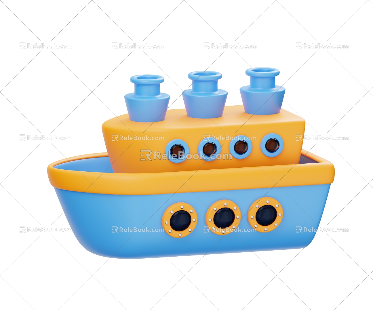 Boat Ship Cruise Ship Vehicle Toy Boat 3d model