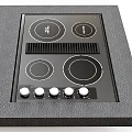 Modern Built in Electric Cooktop Kitchen Appliance With Control Knobs And Heating Zones