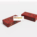 Traditional Style Red Decorative Boxes With Golden Patterns And Intricate Carvings