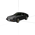 Black Classic Sports Car with Streamlined Body and Gold Alloy Wheels Vintage Style Exterior