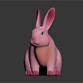 Stylish Home Furniture Decorative Accent With Pink Rabbit Figurine Design