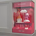 Pink Themed Window Display with Hello Kitty Ice Cream and Cloud Decor for Foodpark