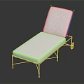 Modern Lounge Chair Furniture With White Cushion And Metal Frame Design