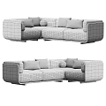 Modern Corner Sofa Upholstery In Different Tones With Soft Cushions And Sleek Design