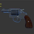 High Quality Vintage Revolver With Shiny Metallic Body And Detailed Wooden Grip Design