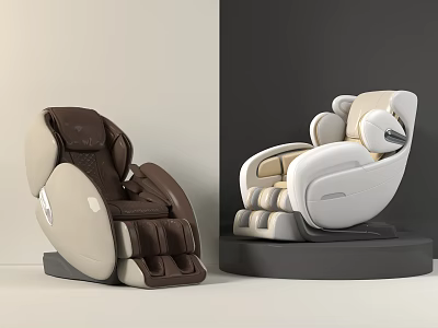 Modern Massage Chair With Brown And White Color Options For Comfortable Relaxation 3d model