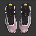 Stylish High Top Athletic Shoes Featuring Pink White Colorway Black Laces And Modern Design Details