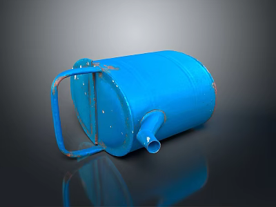 Practical Blue Watering Can for Daily Household Use with Handle and Nozzle 3d model