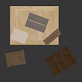 Stacked Wooden Crates and Trays with Various Sizes for Scene Components