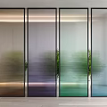 Stylish Modern Colorful Vertical Striped Glass Room Dividers For Interior Partition Design