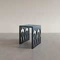 Modern Minimalist Side Table With Geometric Cutout Design And Sturdy Metal Frame For Living Room