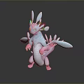 Cute Fantasy Game Movie Character With Blue Pink Fins And Dragon Like Frilled Design