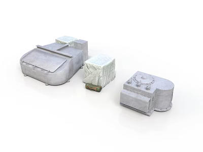 Functional Various Industrial Equipment Components Including Heavy Duty Metal Machinery Parts 3d model