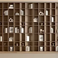Bookcase Decorative Cabinet Bookcase Book Combination Bookshelf Ornaments Decorative Ornaments Open Solid Wood Bookcase 3d model