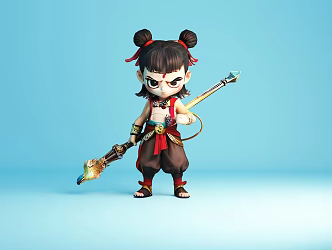 Character animation ornaments hand 3d model
