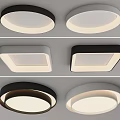 Modern Stylish Ceiling Lights With Round Square Black White Design 3d model