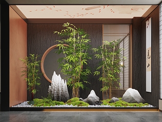 New Chinese Landscape Moss Landscape Setches Interior Landscape 3d model