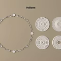 Decorative Round Ceiling Medallion Designs with Ornamental Patterns and White Finish 3d model