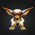 Stylized Gremlin Toy Figure With Large Ears Big Eyes And Sharp Claws 3d model