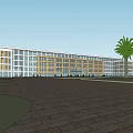 Modern Campus Buildings With Multiple Structures Trees Plaza Parking And Open Spaces 3d model