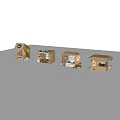 Creative Cardboard Mini Shops Display Various Retail Products With Unique Designs 3d model