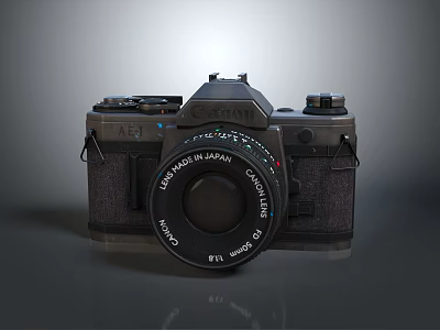 Canon AZ-1 Vintage SLR Camera with 50mm Lens and Classic Black Design 3d model