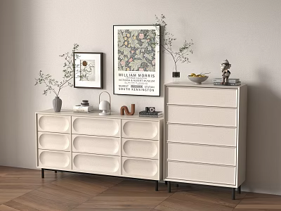 Cream Entrance Cabinet End View Cabinet Cream Side Cabinet Modern Side Cabinet 3d model