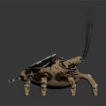 Steampunk Game Movie Character Mechanical Spider With Clock Face And Metal Legs