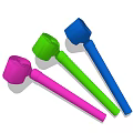 Vibrant Colorful Coiled Objects in Blue Green Pink and Purple