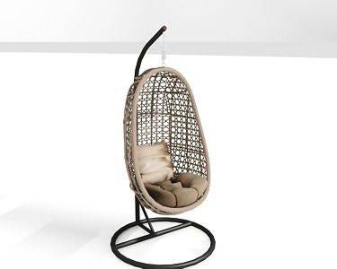 Modern Quiet Outdoor Courtyard Hanging Chair Hanging Basket Swing Rattan Single Hanging Chair 3d model