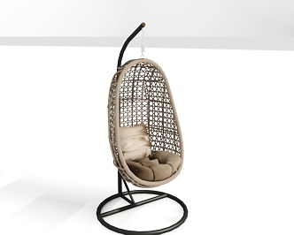 Modern Quiet Outdoor Courtyard Hanging Chair Hanging Basket Swing Rattan Single Hanging Chair 3d model