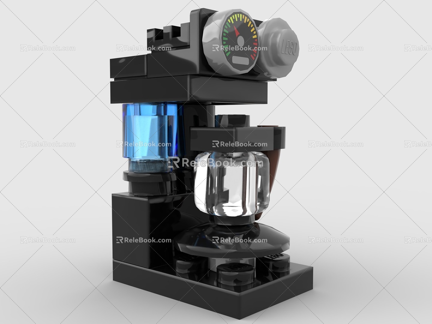 LEGO toy blocks coffee maker coffee pot American coffee 3d model