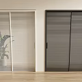 White and Black Sliding Doors with Blinds Design for Modern Home Interior