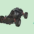 Weaponized Off Road Combat Vehicle With Heavy Duty Tires And Exposed Suspension System